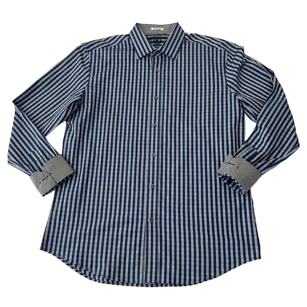 Bugatchi Uomo‎ Blue Checkered Button Down Shirt